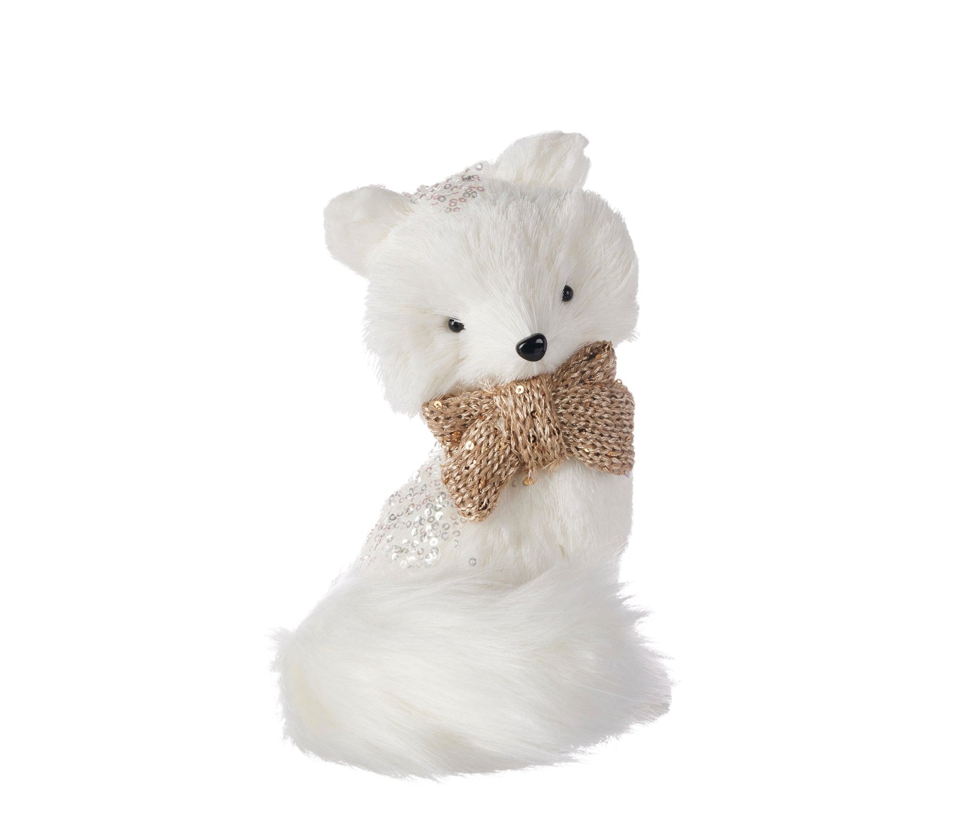 Pier 1 White Foxes with Champagne Scarf Set of 2 - Pier 1
