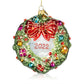 Pier 1 Wreath with Presents Glass Christmas Ornament - Pier 1