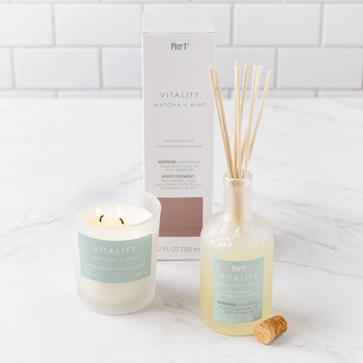 Pier 1 Vitality Matcha & Mint Aromatherapy Reed Diffuser